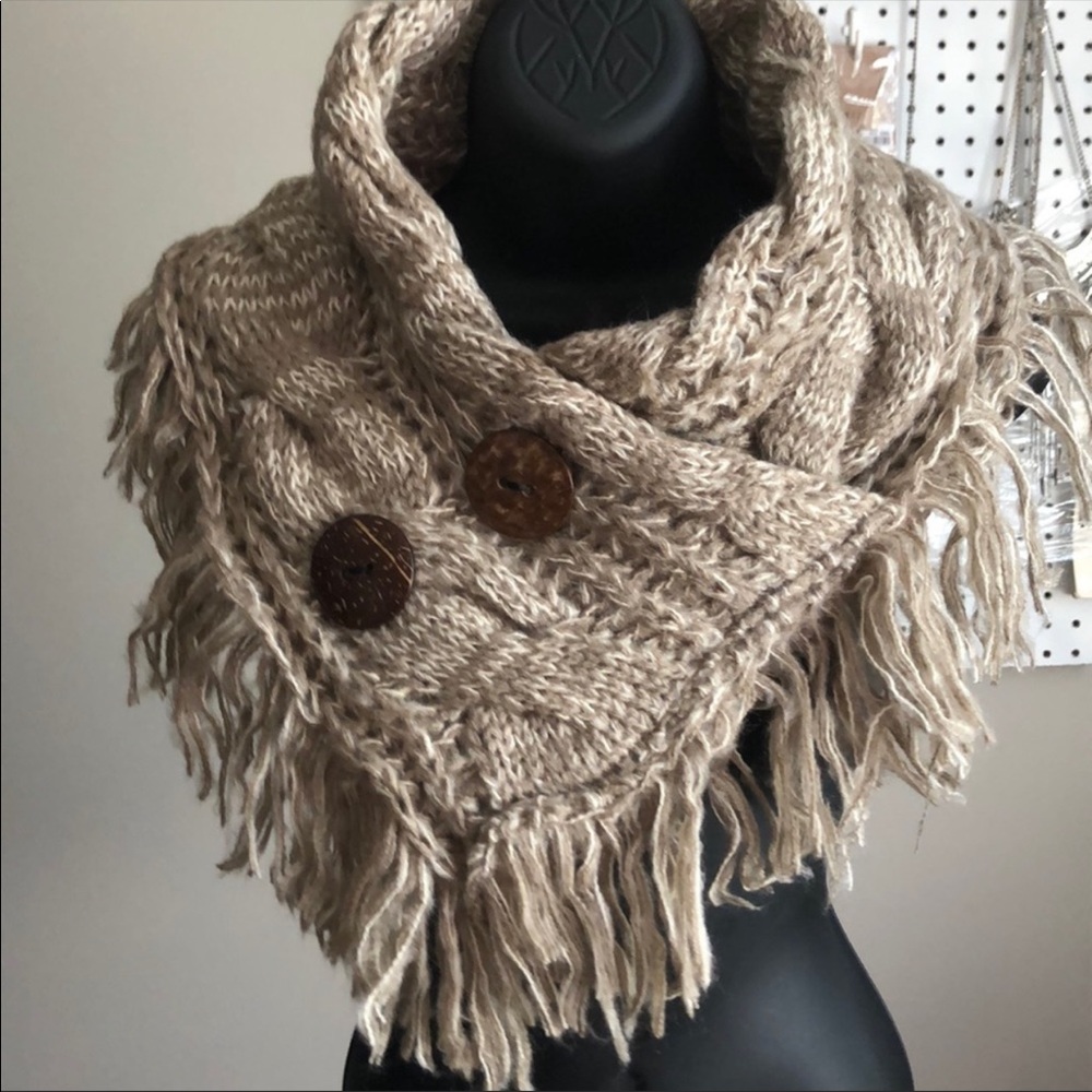 Mocha Fringe Infinity Scarf - Picture 2 of 3